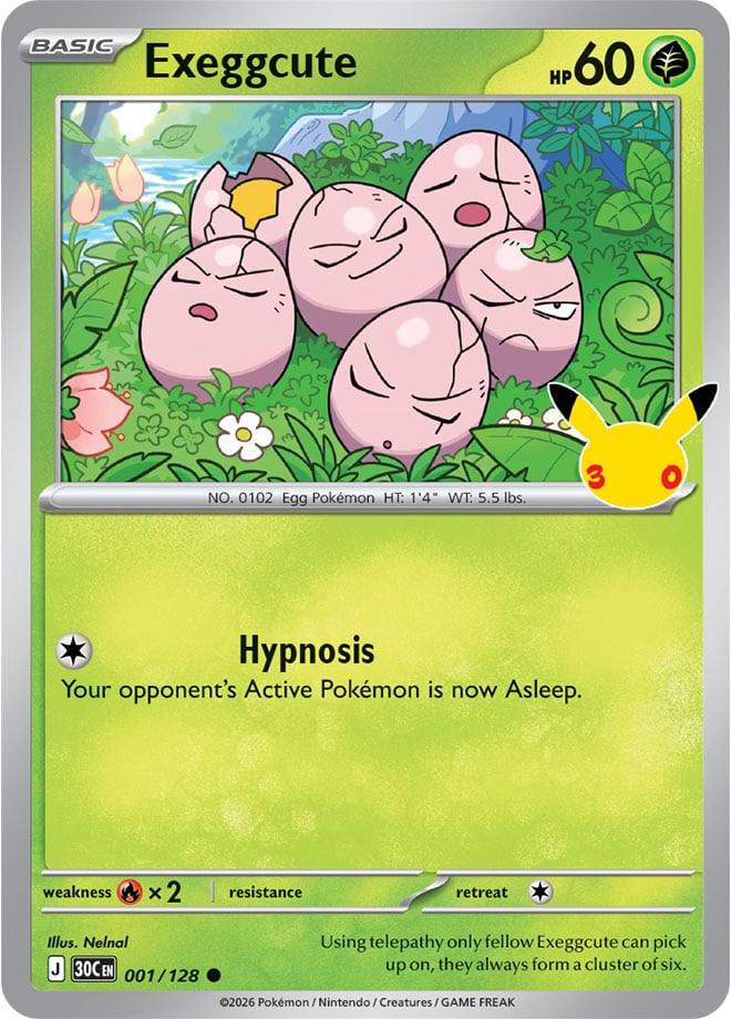 Exeggcute 1/128 — 30th Celebration Pokémon card