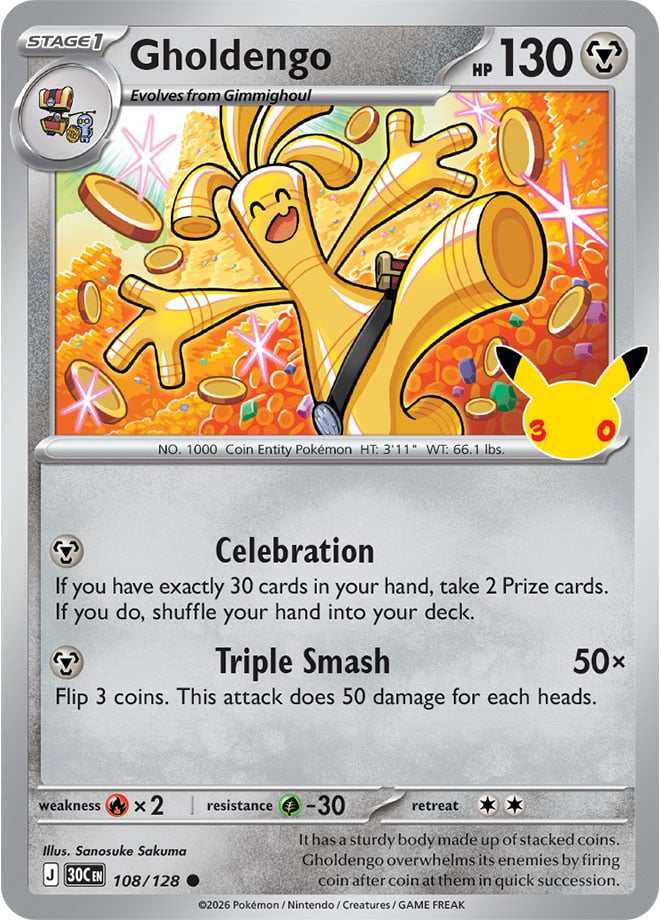 Gholdengo 108/128 — 30th Celebration Pokémon card