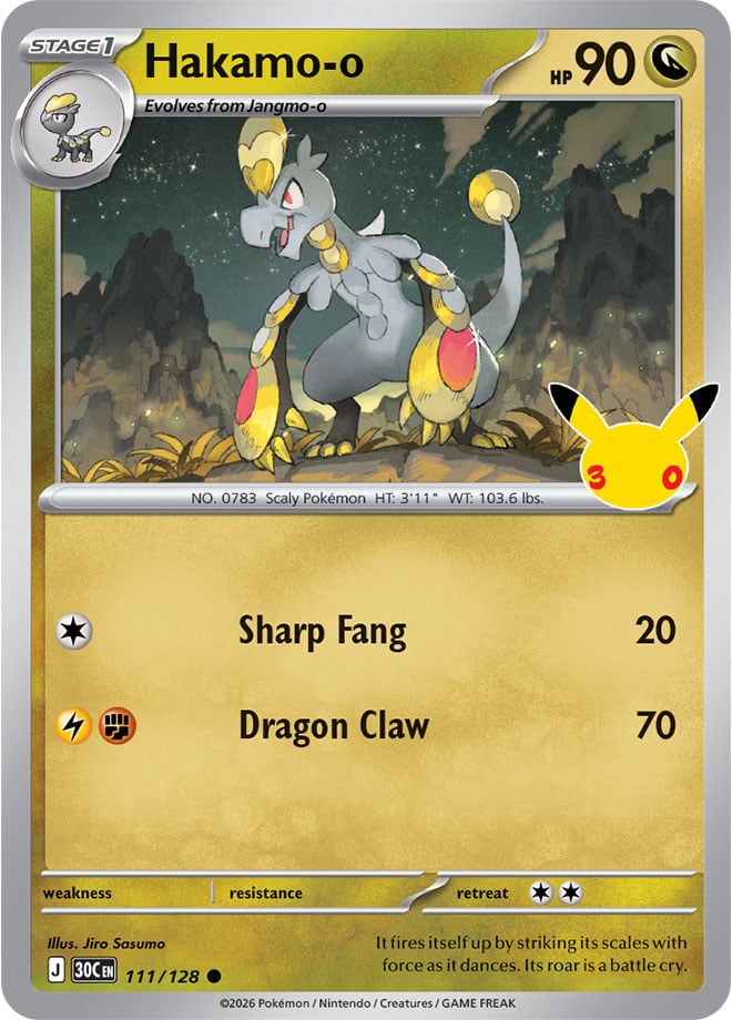 Hakamo-o 111/128 — 30th Celebration Pokémon card