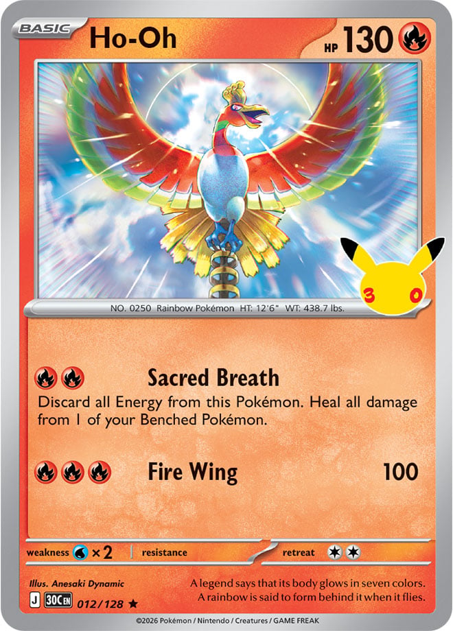 Ho-Oh 12/128 — 30th Celebration Pokémon card