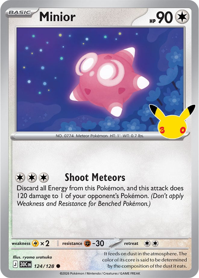 Minior 124/128 — 30th Celebration Pokémon card