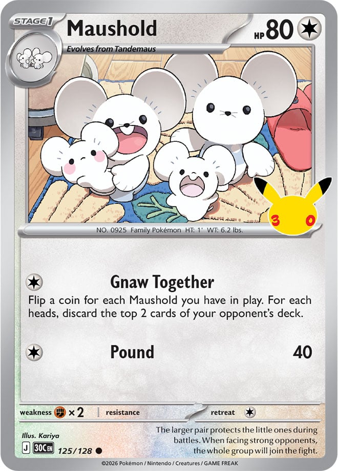 Maushold 125/128 — 30th Celebration Pokémon card