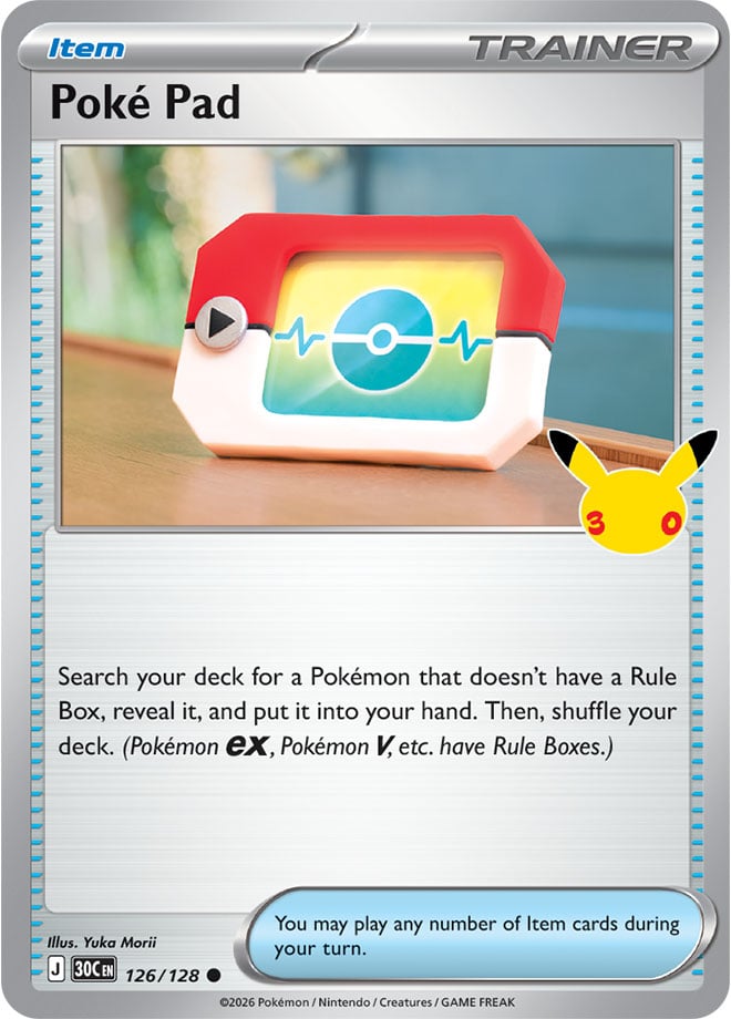 Poké Pad 126/128 — 30th Celebration Pokémon card