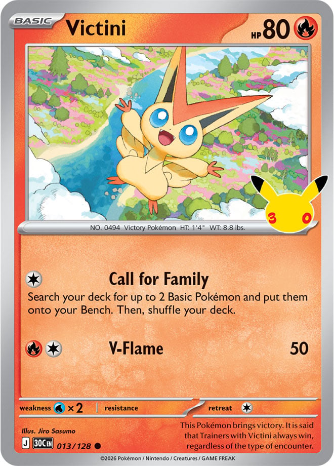 Victini 13/128 — 30th Celebration Pokémon card