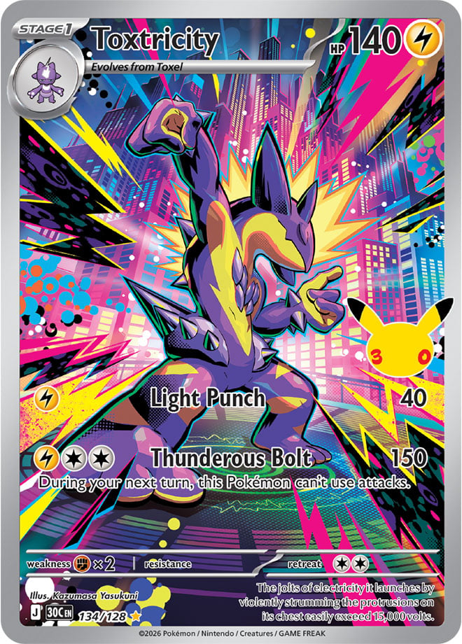Toxtricity 134/128 — 30th Celebration Pokémon card