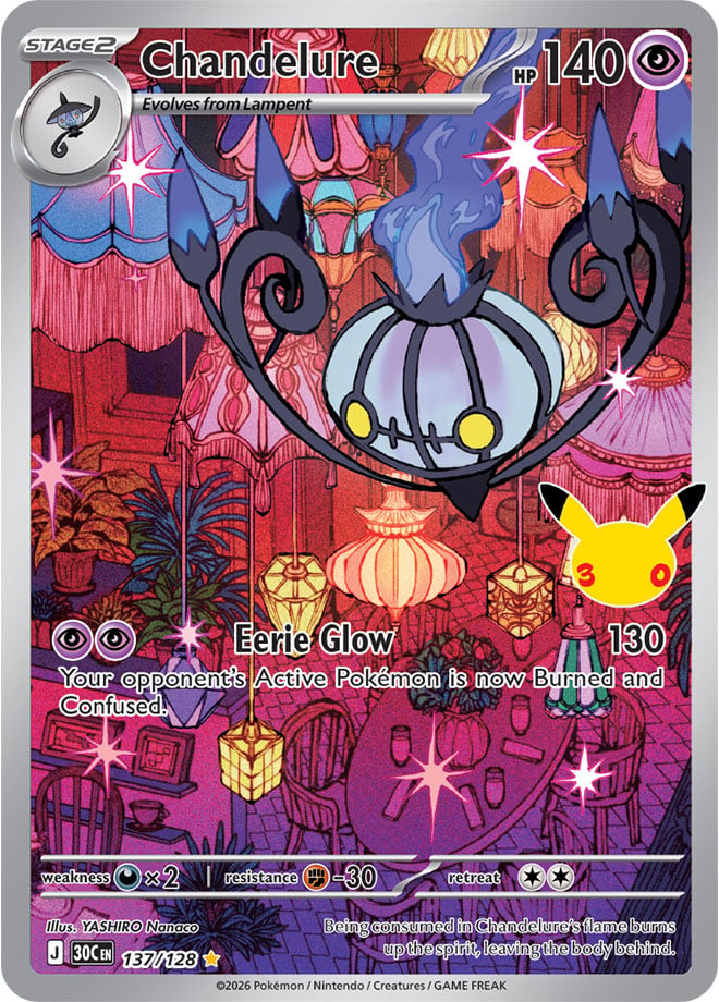 Chandelure 137/128 — 30th Celebration Pokémon card