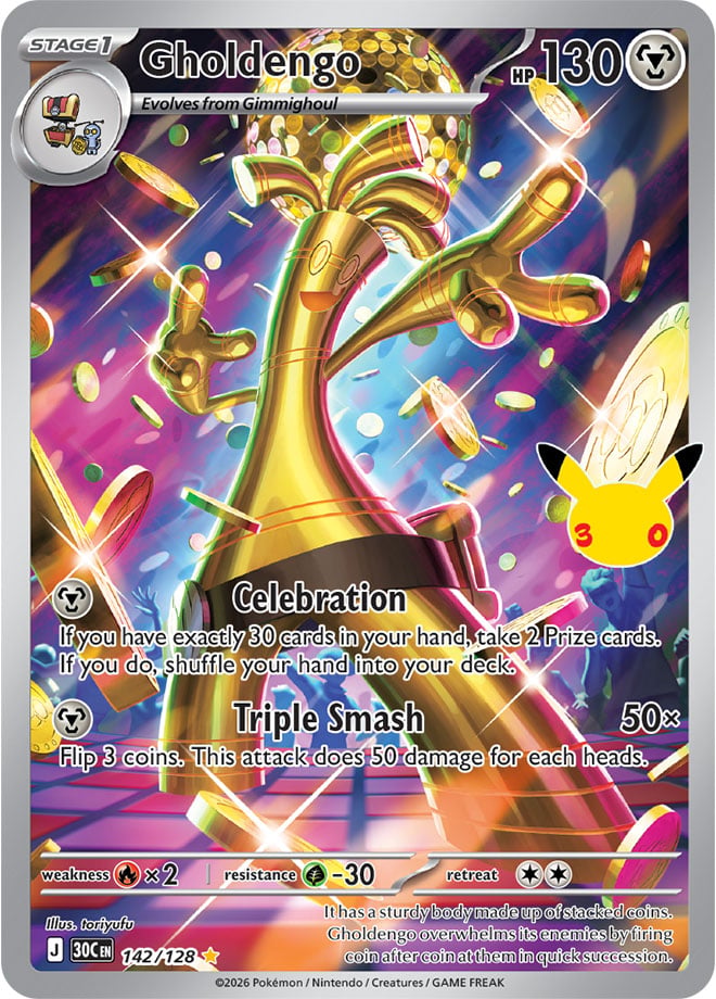 Gholdengo 142/128 — 30th Celebration Pokémon card