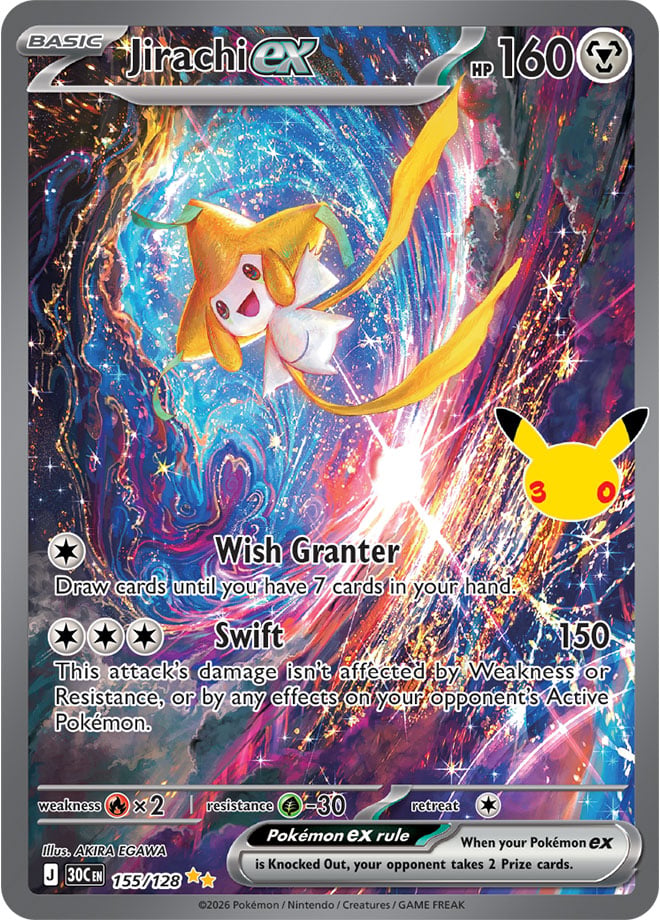 Jirachi ex 155/128 — 30th Celebration Pokémon card