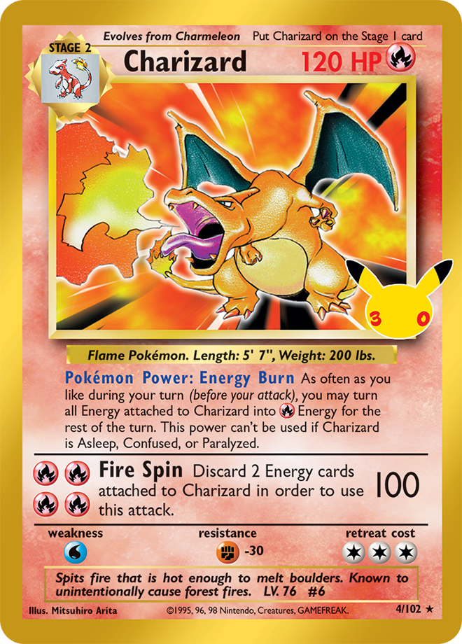 Charizard 162/128 — 30th Celebration Pokémon card