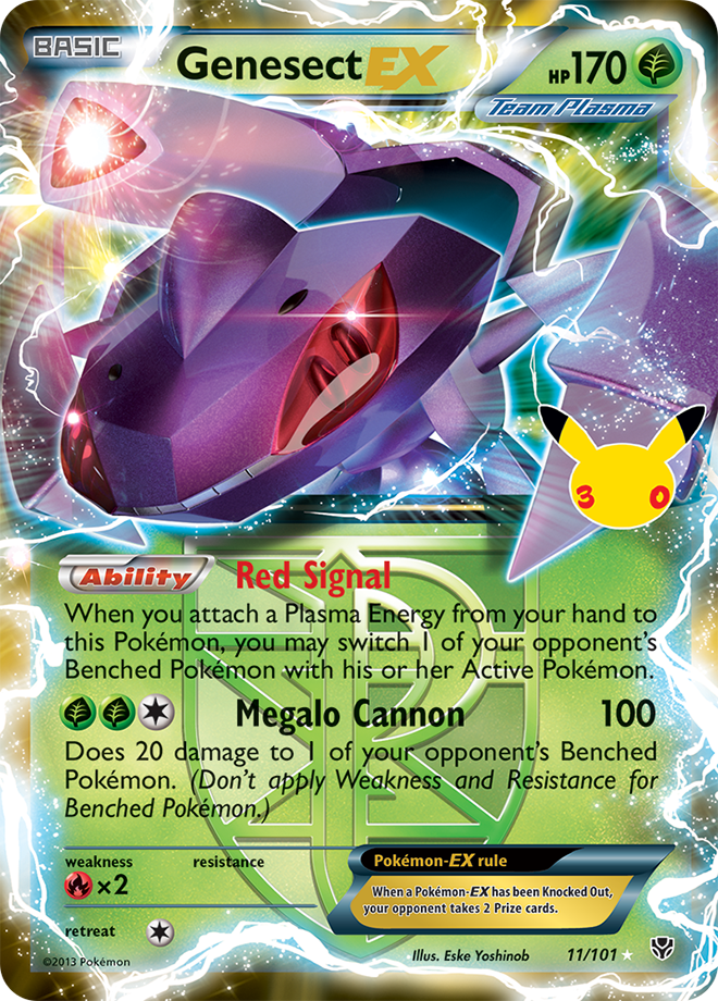 Genesect EX 165/128 — 30th Celebration Pokémon card