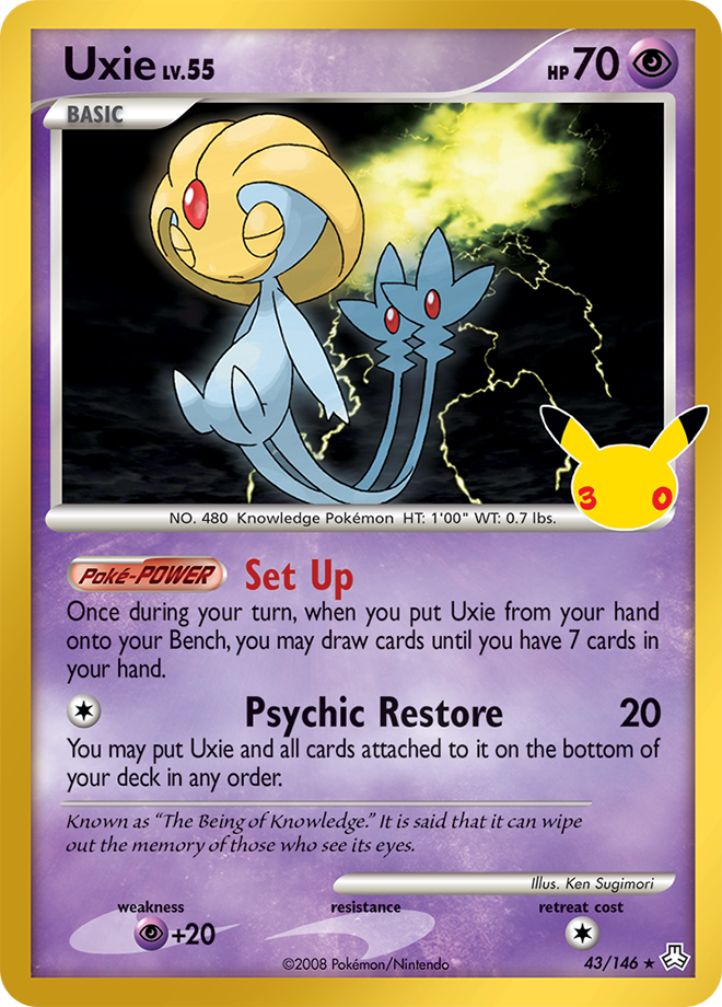 Uxie 171/128 — 30th Celebration Pokémon card