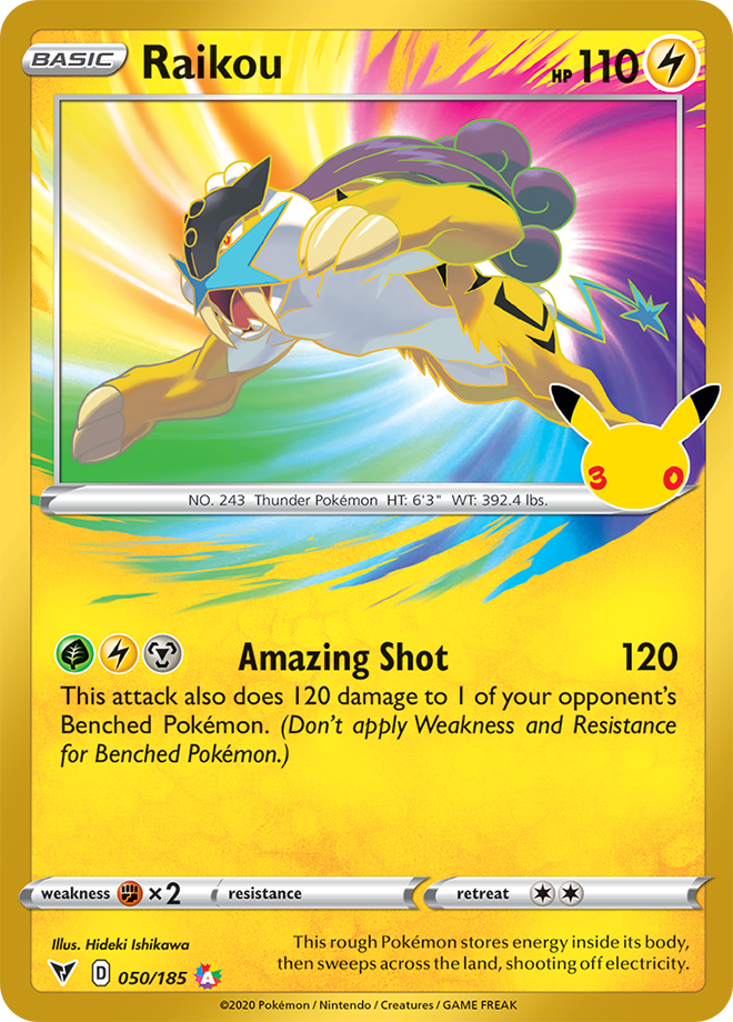 Raikou 173/128 — 30th Celebration Pokémon card