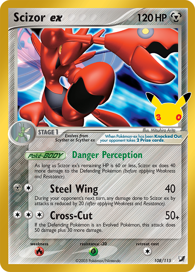 Scizor ex 186/128 — 30th Celebration Pokémon card