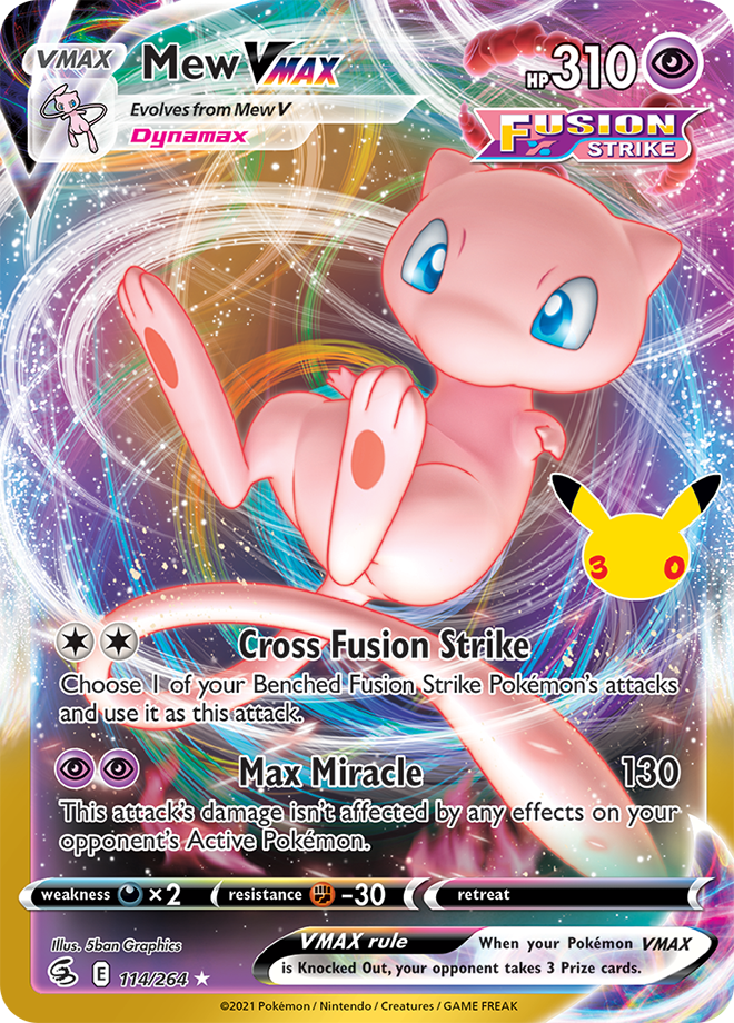 Mew VMAX 187/128 — 30th Celebration Pokémon card