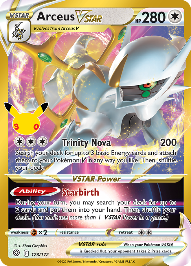 Arceus VSTAR 188/128 — 30th Celebration Pokémon card