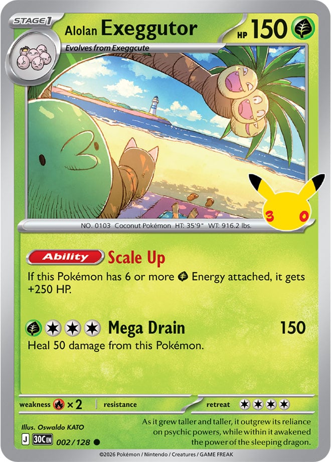Alolan Exeggutor 2/128 — 30th Celebration Pokémon card