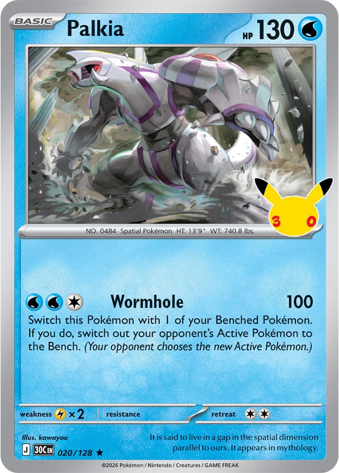 Palkia 20/128 — 30th Celebration Pokémon card