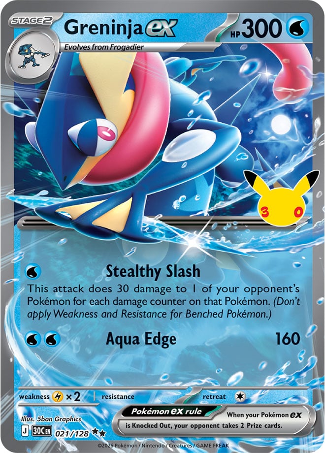 Greninja ex 21/128 — 30th Celebration Pokémon card