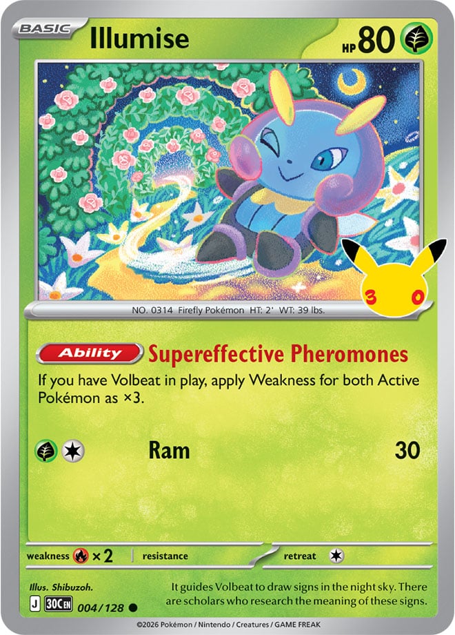 Illumise 4/128 — 30th Celebration Pokémon card