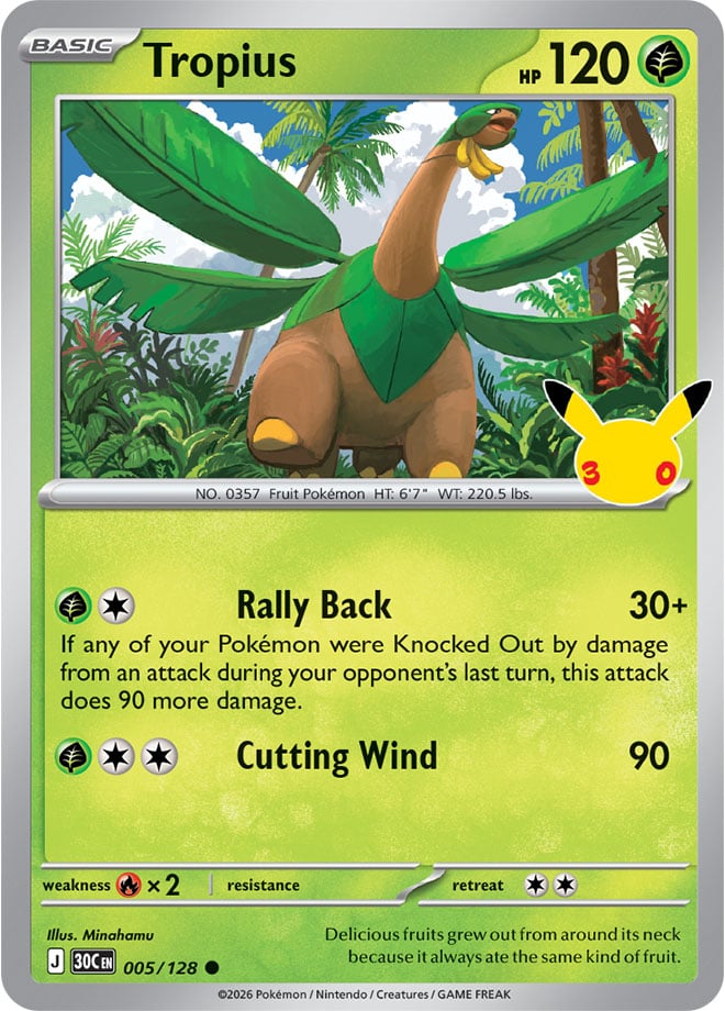 Tropius 5/128 — 30th Celebration Pokémon card