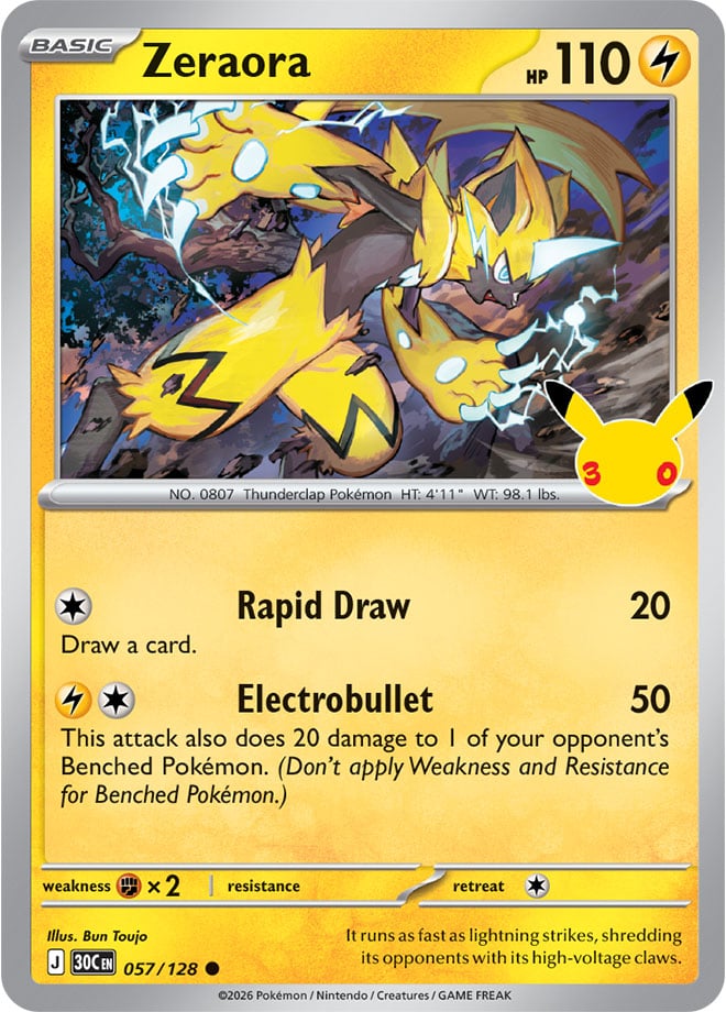 Zeraora 57/128 — 30th Celebration Pokémon card