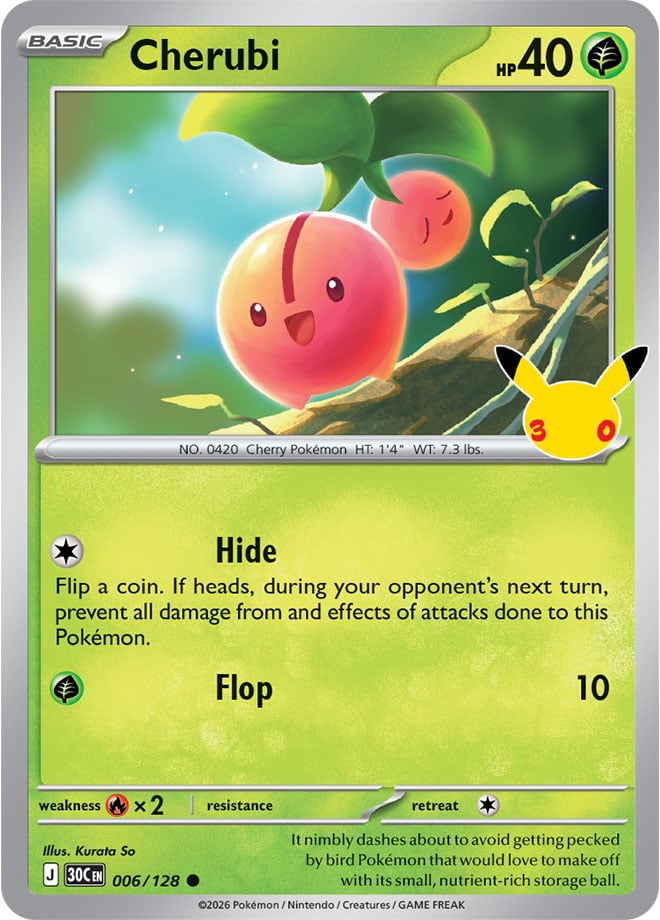 Cherubi 6/128 — 30th Celebration Pokémon card