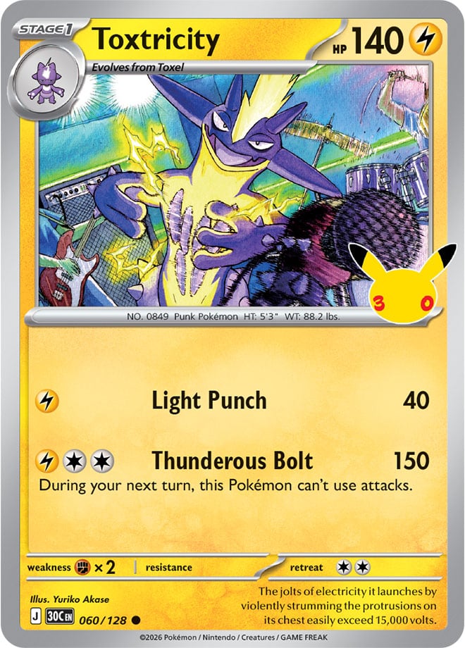 Toxtricity 60/128 — 30th Celebration Pokémon card