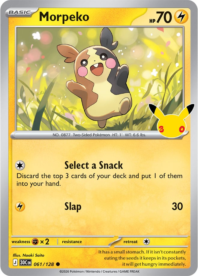 Morpeko 61/128 — 30th Celebration Pokémon card