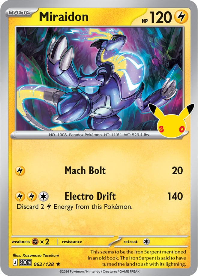 Miraidon 62/128 — 30th Celebration Pokémon card
