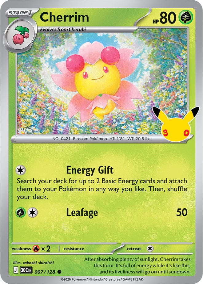 Cherrim 7/128 — 30th Celebration Pokémon card