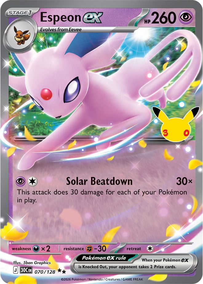 Espeon ex 70/128 — 30th Celebration Pokémon card
