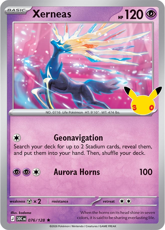 Xerneas 76/128 — 30th Celebration Pokémon card