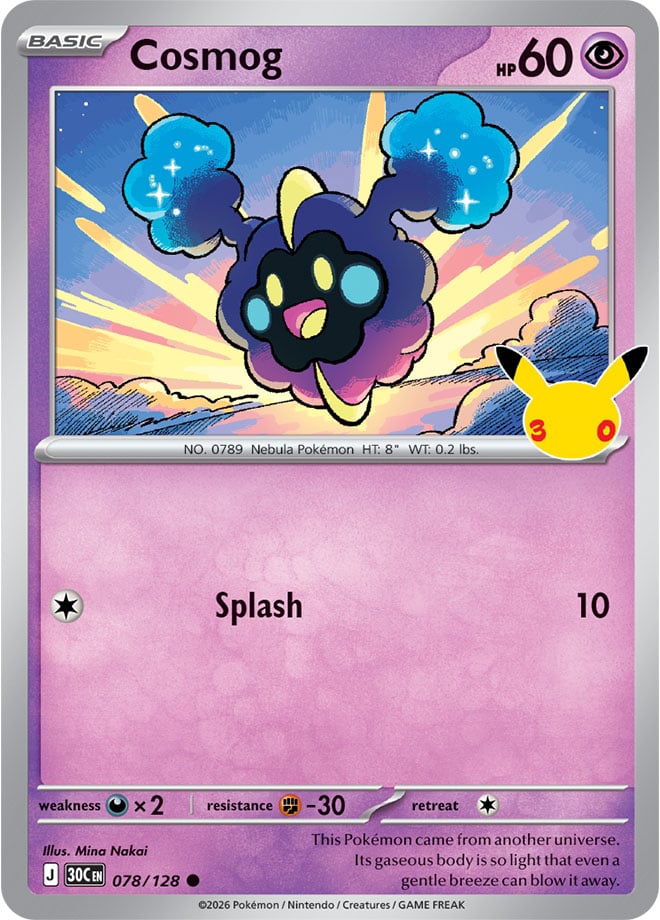 Cosmog 78/128 — 30th Celebration Pokémon card