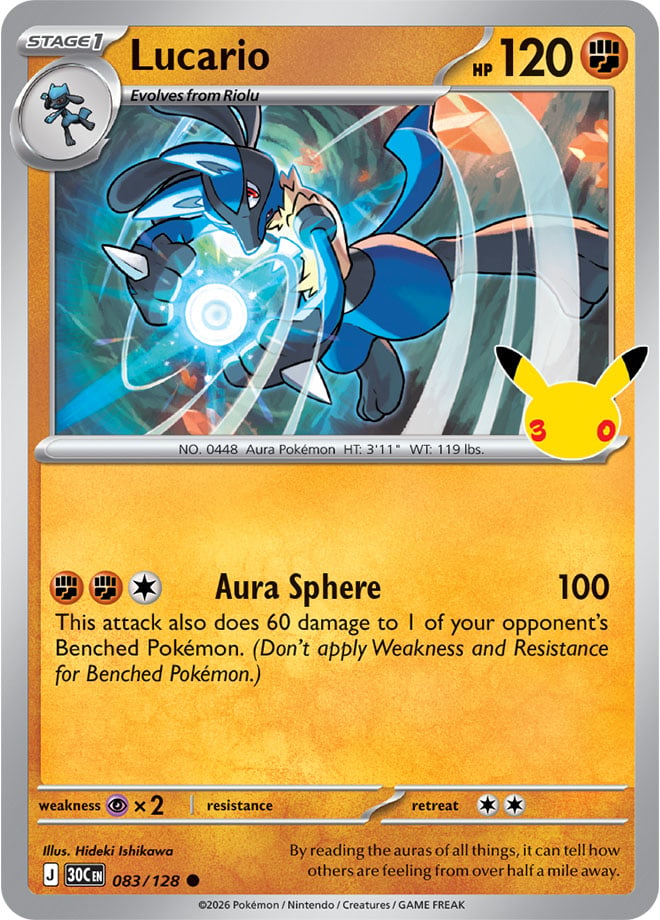 Lucario 83/128 — 30th Celebration Pokémon card