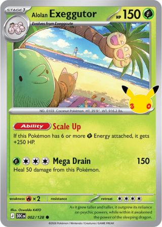 Alolan Exeggutor 2/128 — 30th Celebration Pokémon card