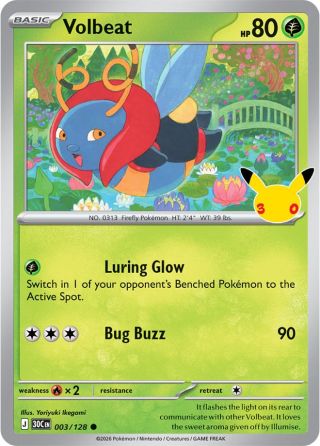 Volbeat 3/128 — 30th Celebration Pokémon card