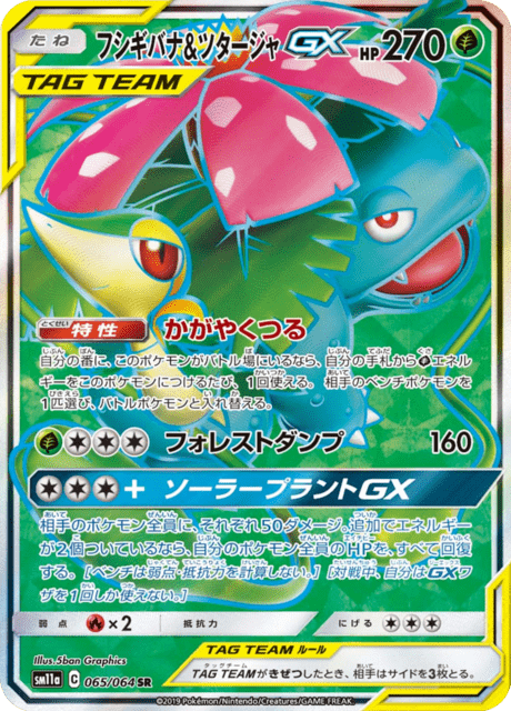 フシギバナ&ツタージャGX 065/64 — リミックスバウト Pokémon card