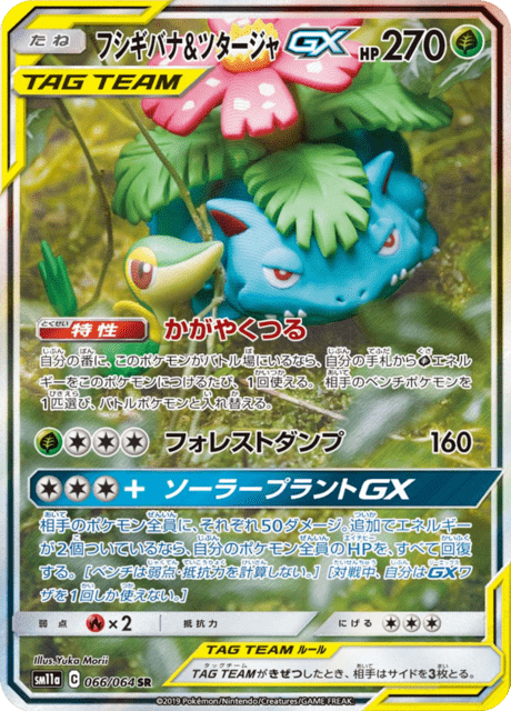 フシギバナ&ツタージャGX 066/64 — リミックスバウト Pokémon card