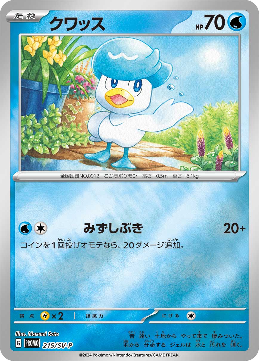 クワッス 215/288 — スカーレット&バイオレット プロモカード Pokémon card