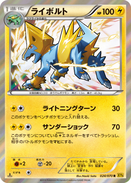ライボルト 24/70 — Primal Clash Pokémon card
