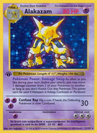 Alakazam 1/102 — Base Pokémon card