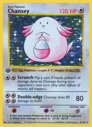 Chansey 3/102 — Base Pokémon card