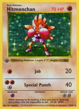 Hitmonchan 7/102 — Base Pokémon card