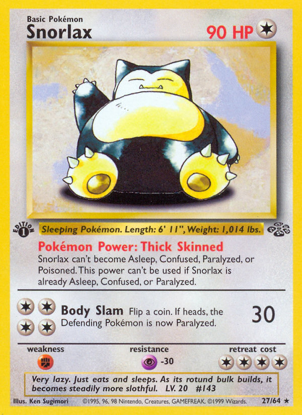 Snorlax 27/64 — Jungle Pokémon card