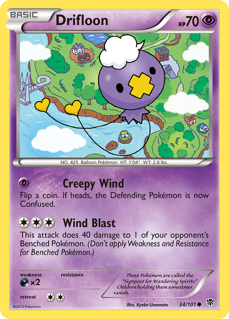 Drifloon 34/101 — Plasma Blast Pokémon card