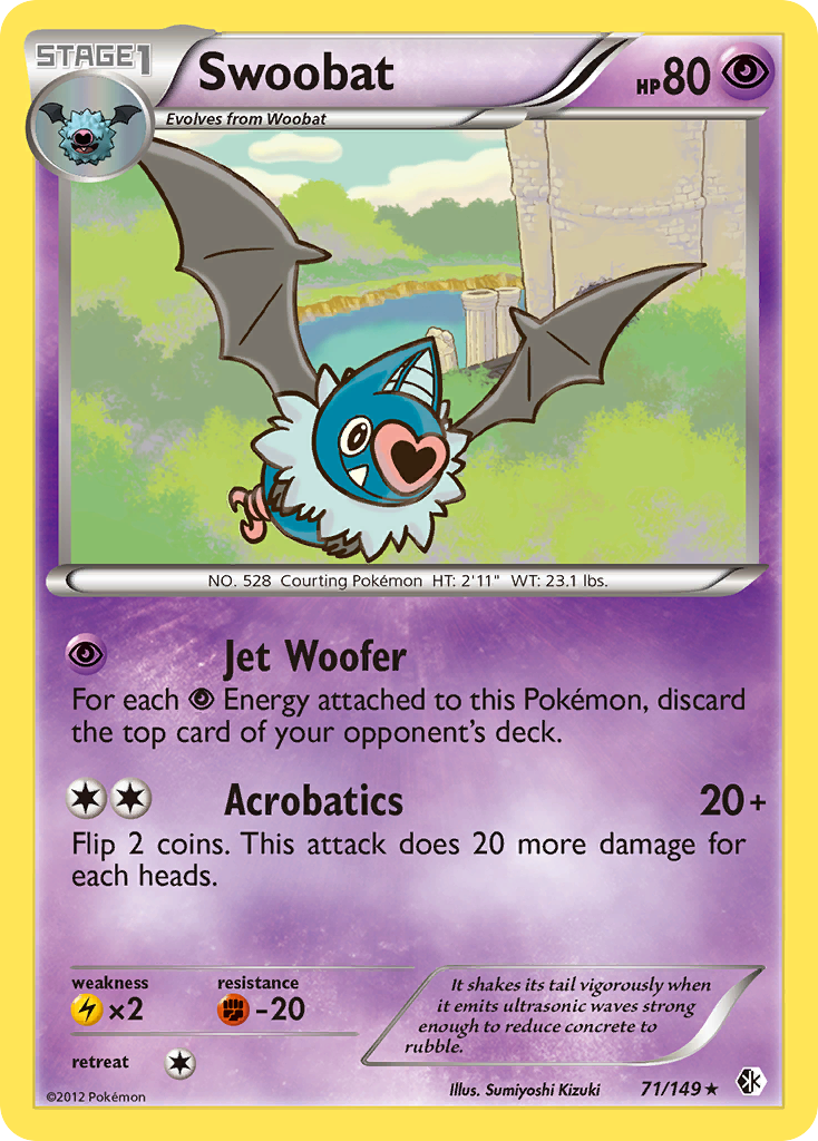 Swoobat 71/149 — Boundaries Crossed Pokémon card