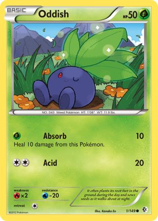 Oddish 1/149 — Boundaries Crossed Pokémon card
