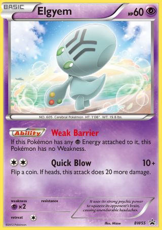 Elgyem BW55/101 — BW Black Star Promos Pokémon card