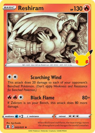 Reshiram 2/25 — Celebrations Pokémon card