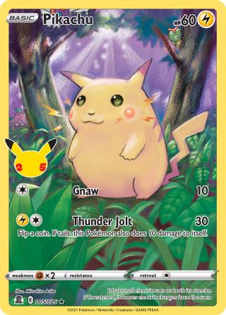 Pikachu 5/25 — Celebrations Pokémon card
